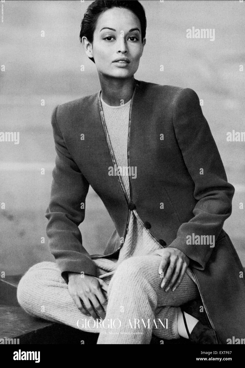 1990s UK Armani Magazine Advert Stock Photo