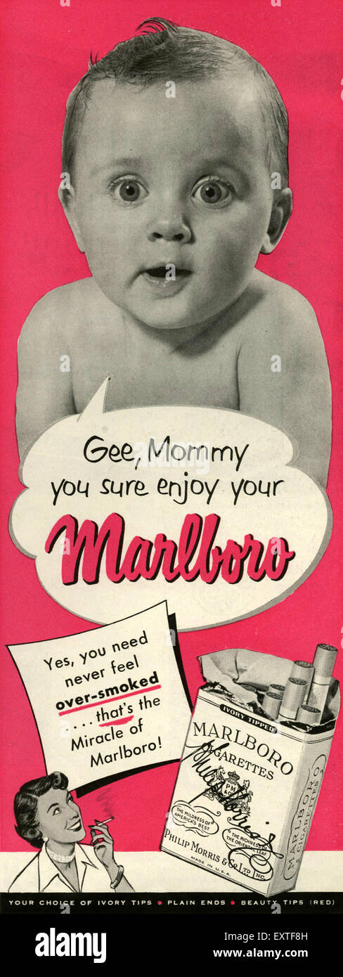 1950s USA Marlboro Magazine Advert Stock Photo - Alamy