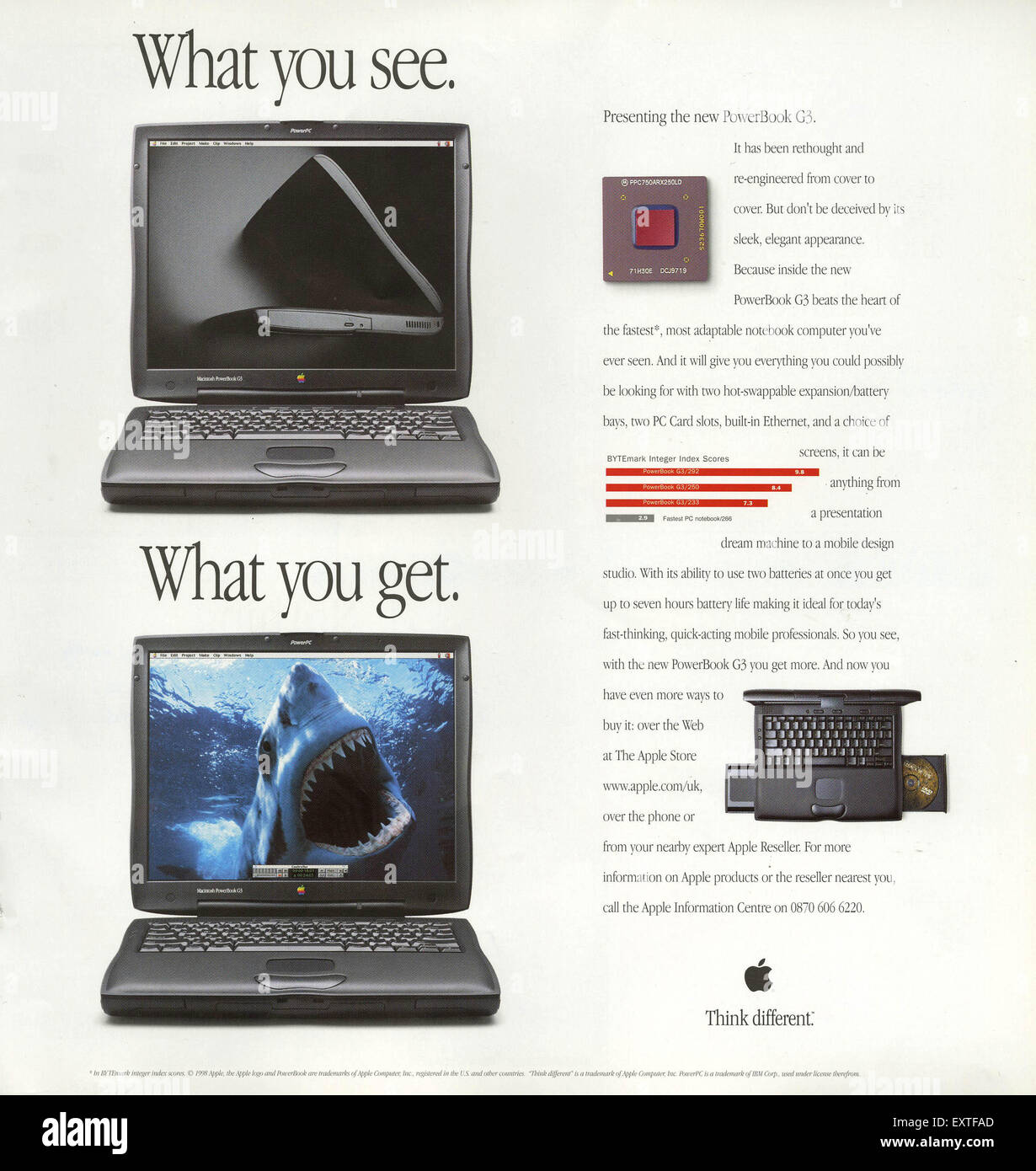 1990s UK Apple Magazine Advert Stock Photo