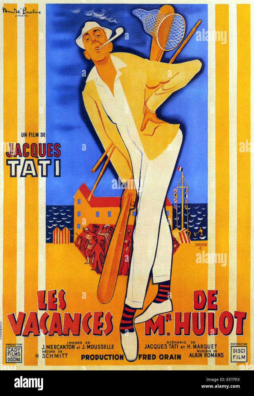 1950s France Les Vacances De Monsieur Hulot Film Poster Stock Photo