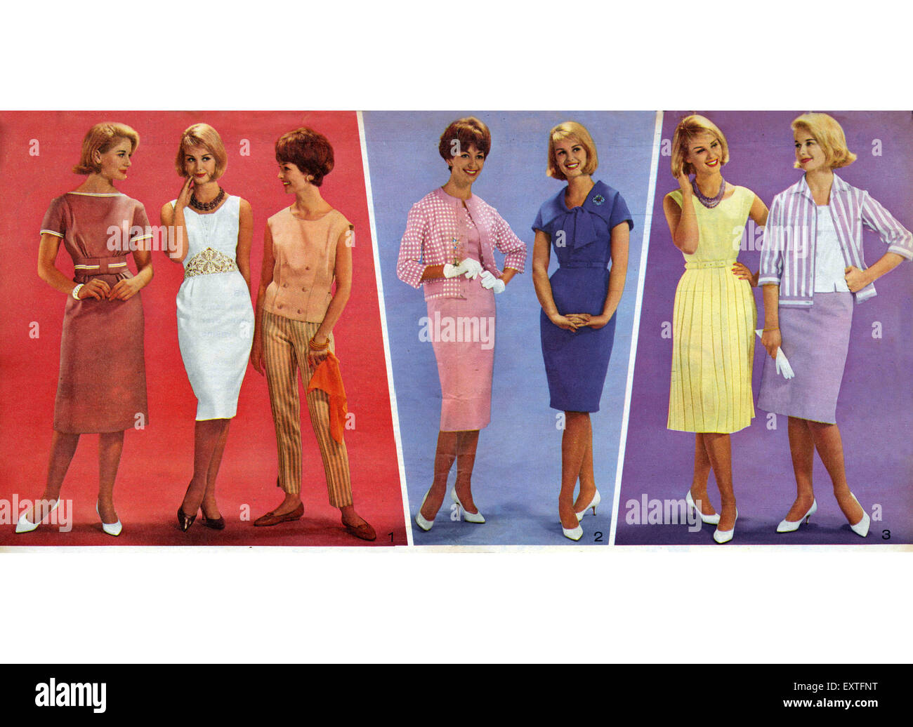 1960s UK Womens Fashion Magazine Plate Stock Photo