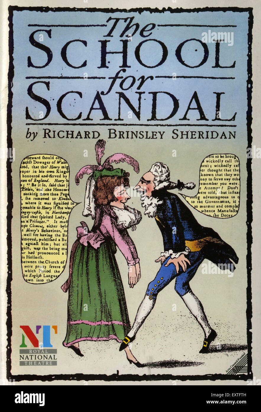 1980s UK The School for Scandal Poster Stock Photo - Alamy