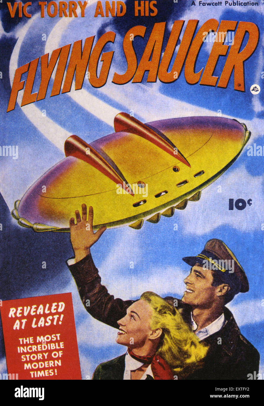 UFO Flying saucers Old Magazine cover Poster reproduction