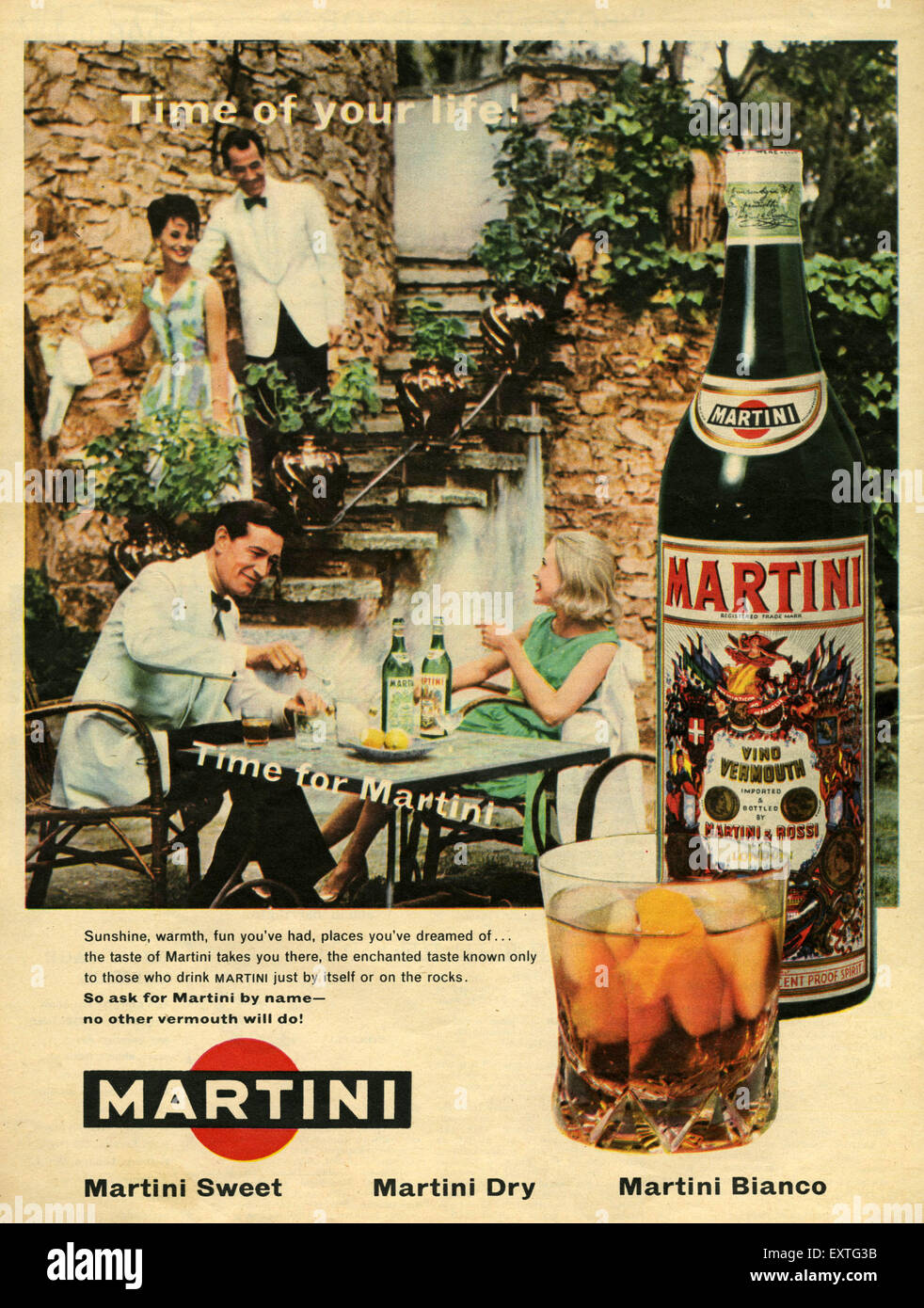 1960s UK Martini Magazine Advert Stock Photo -