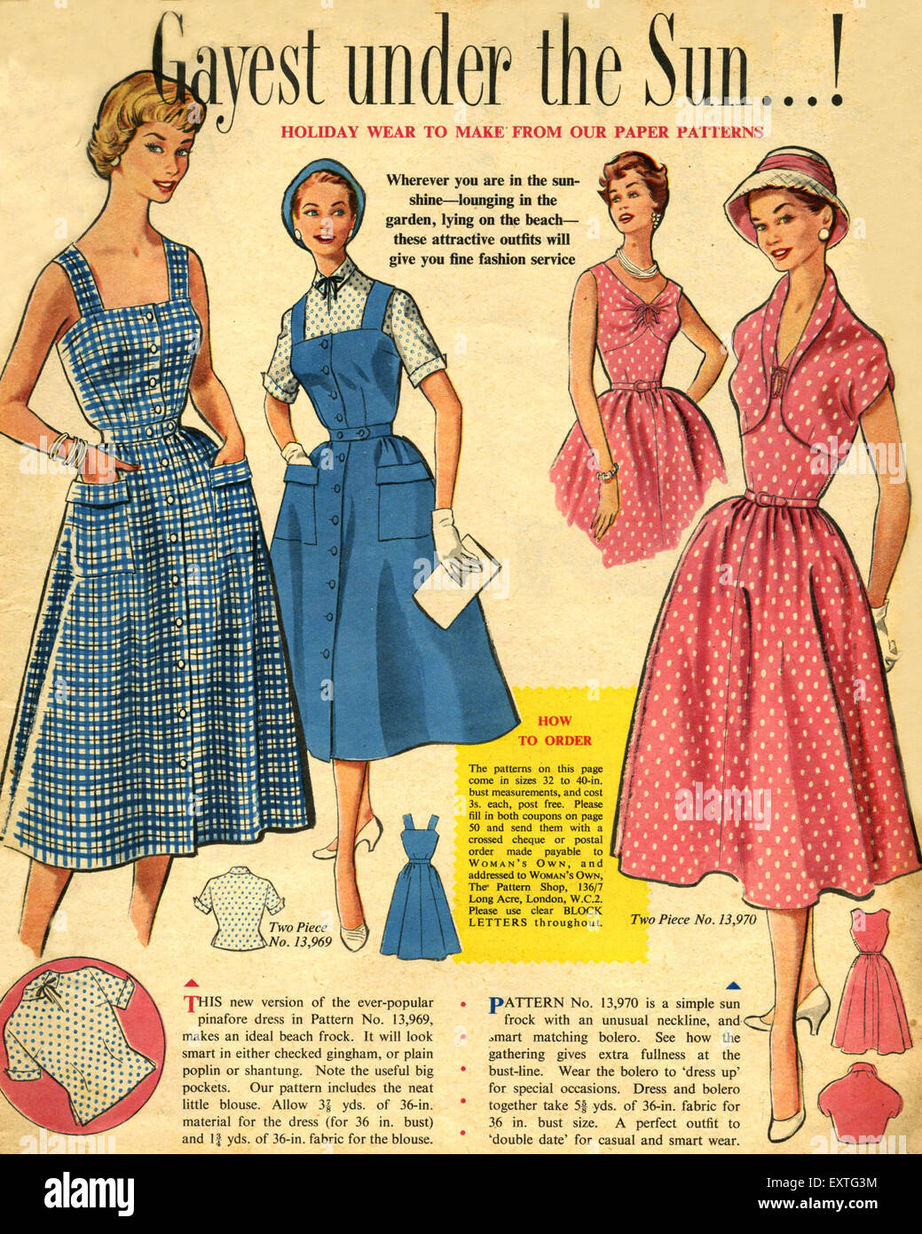 1950s UK The Patterns Shop Magazine Advert Stock Photo