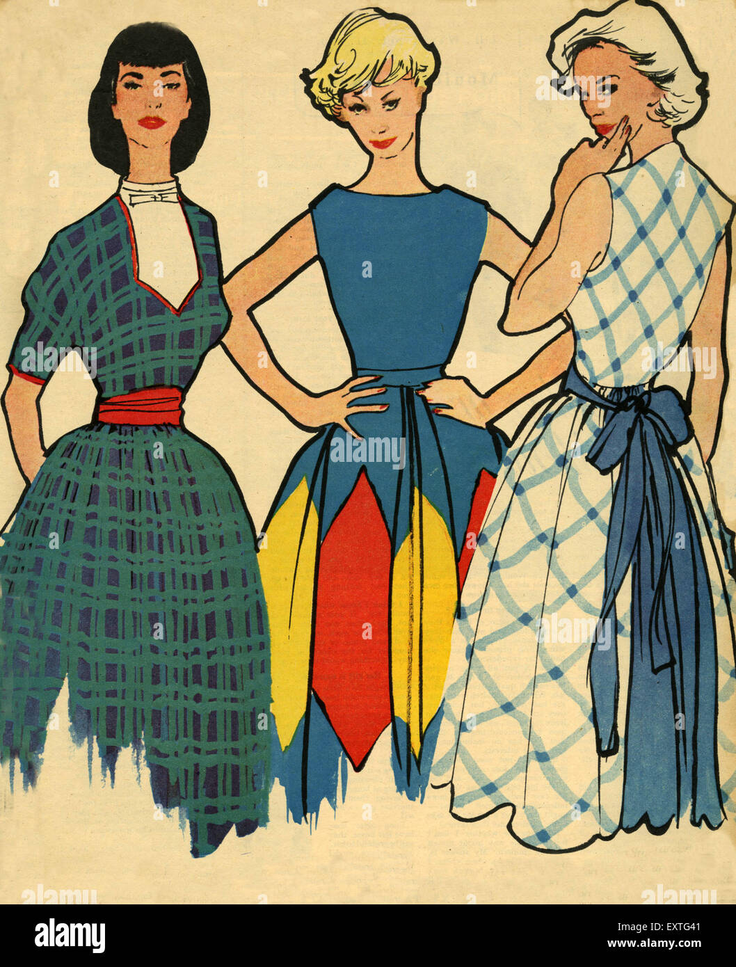 1950s UK Fashion News UK Magazine Plate Stock Photo