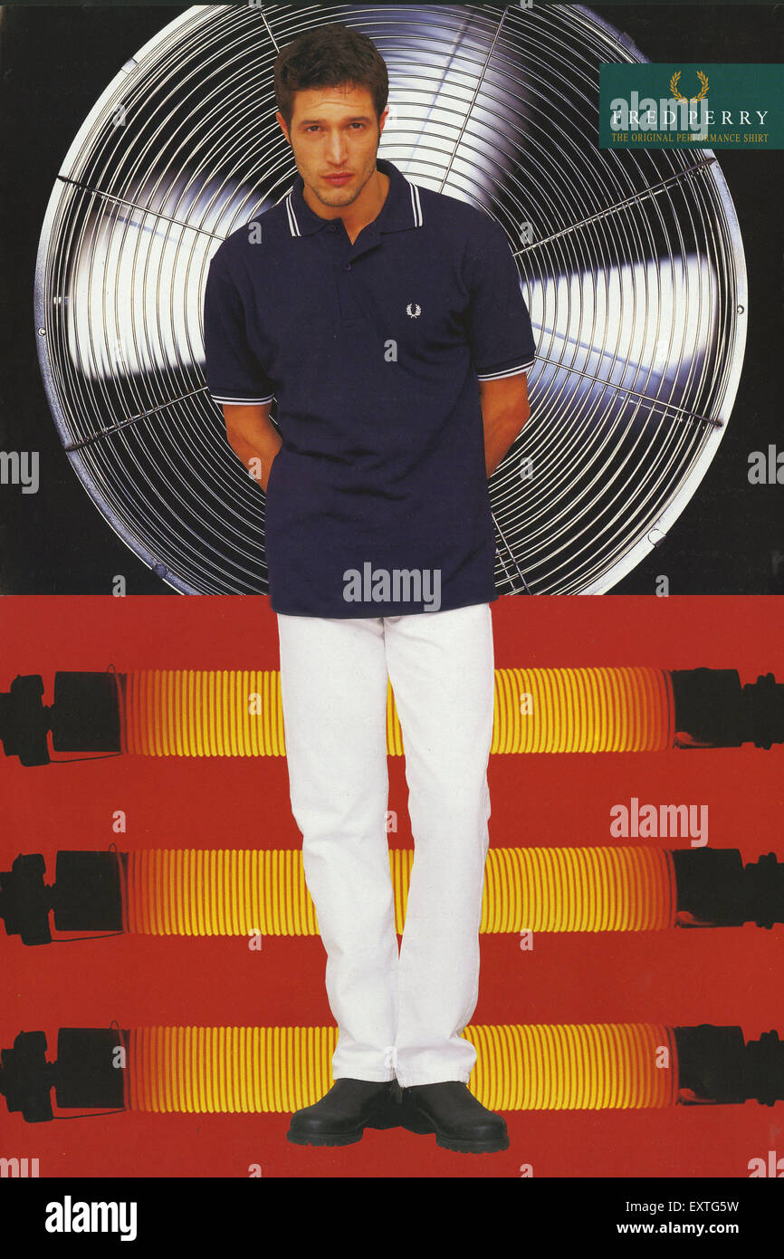 1990s UK Fred Perry Magazine Advert Stock Photo - Alamy