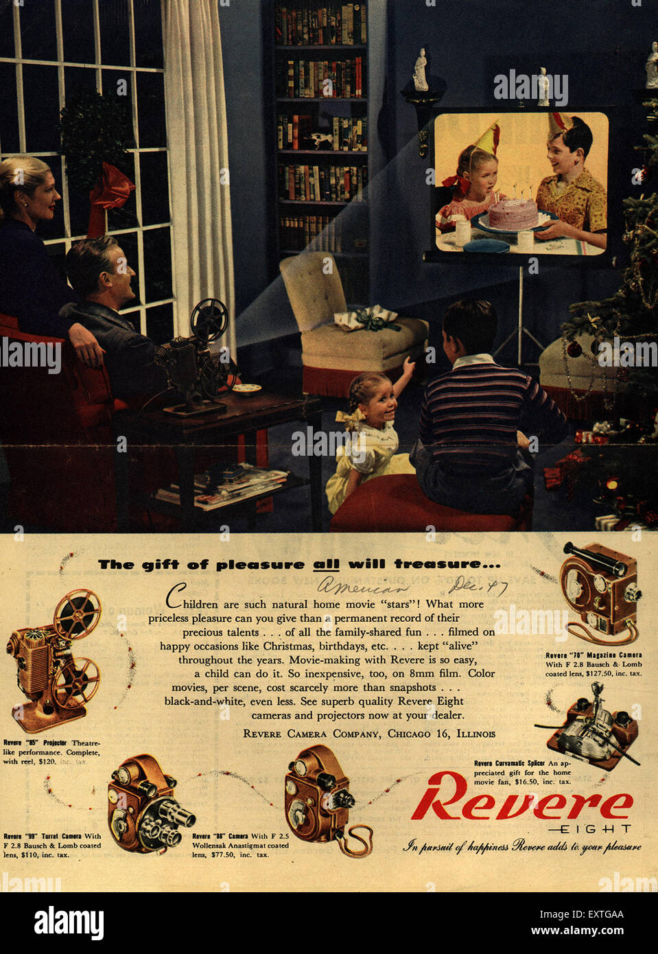 1950s USA Revere Magazine Advert Stock Photo - Alamy