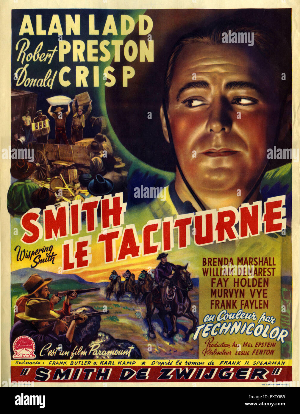 1940s France Whispering Smith Film Poster Stock Photo
