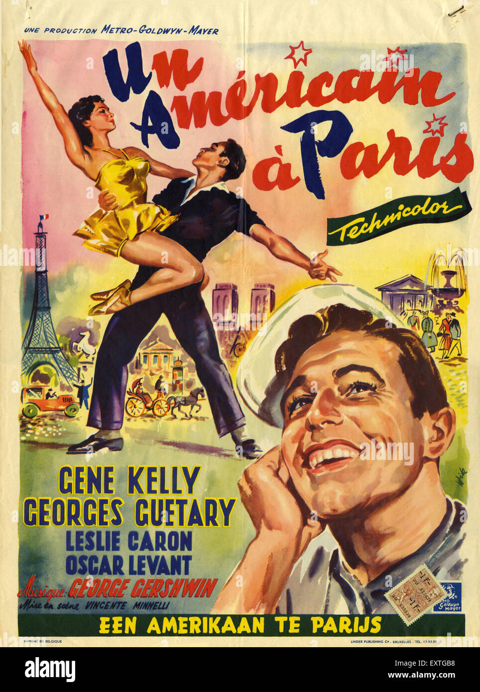 1950s France An American In Paris Film Poster Stock Photo - Alamy