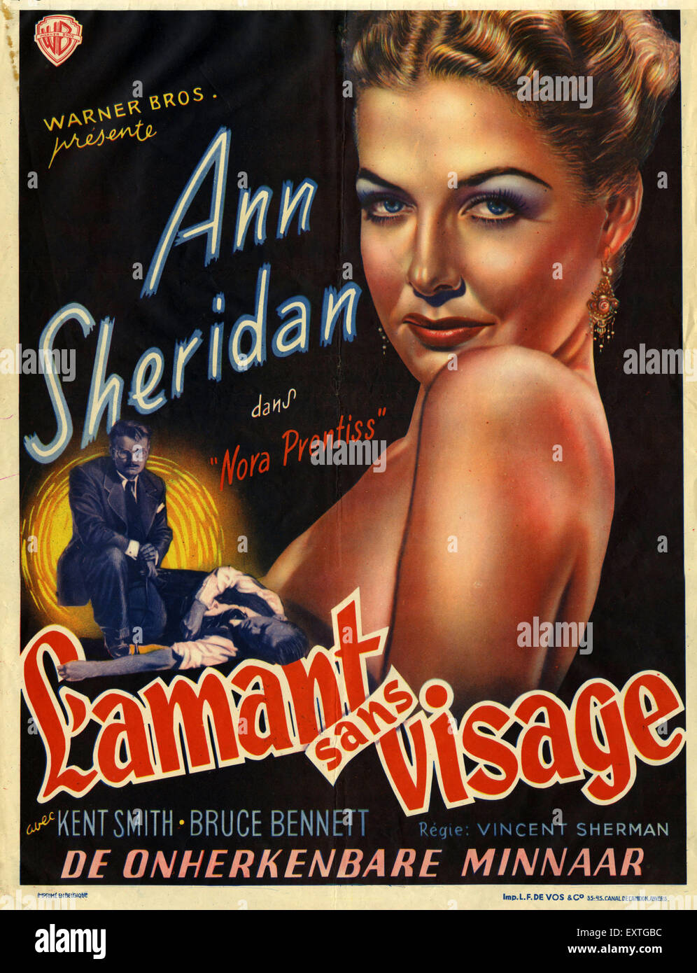 1940s France Nora Prentiss Film Poster Stock Photo