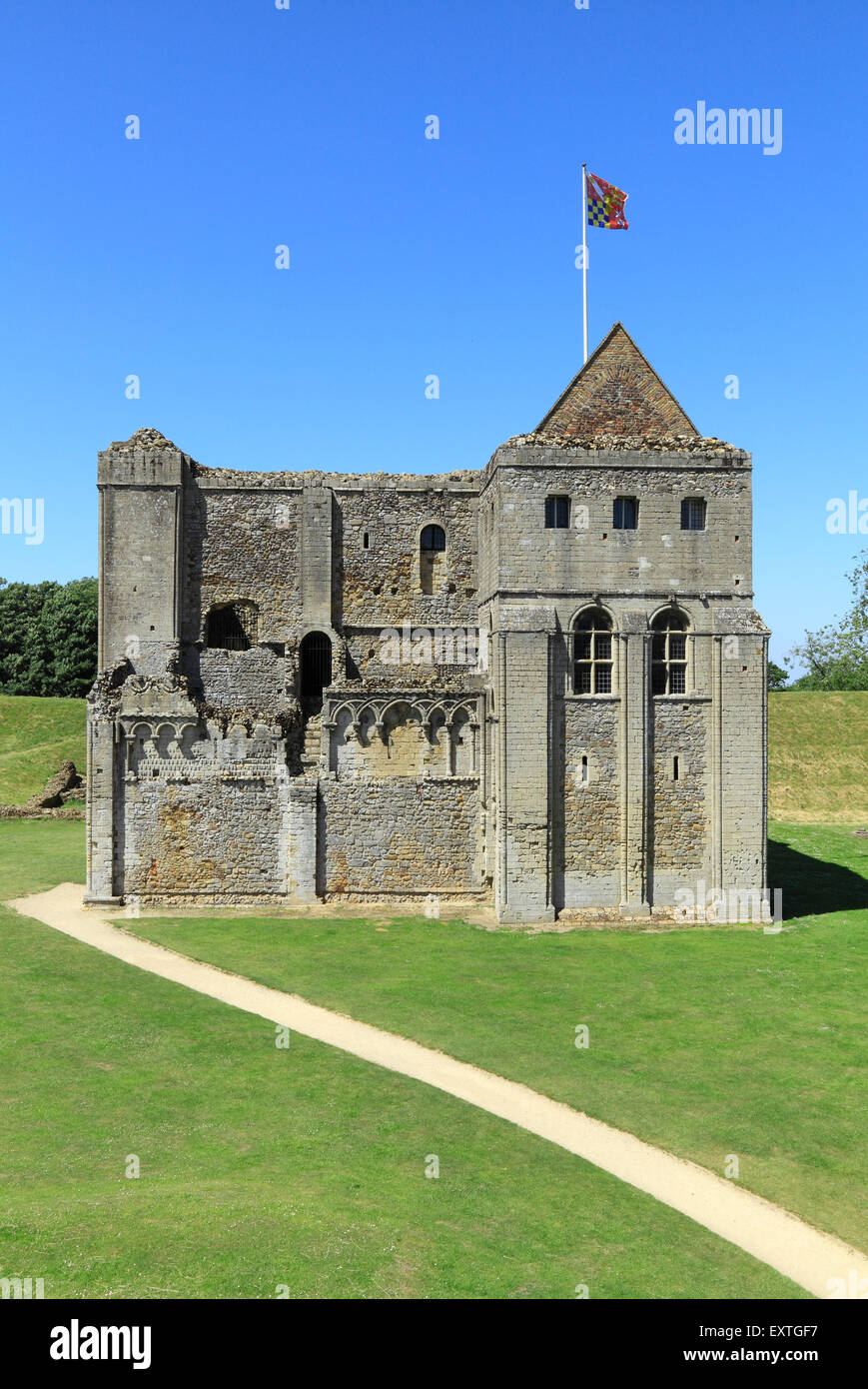 Castle Rising Castle, 12th century Norman keep, Norfolk England UK English medieval castles Stock Photo