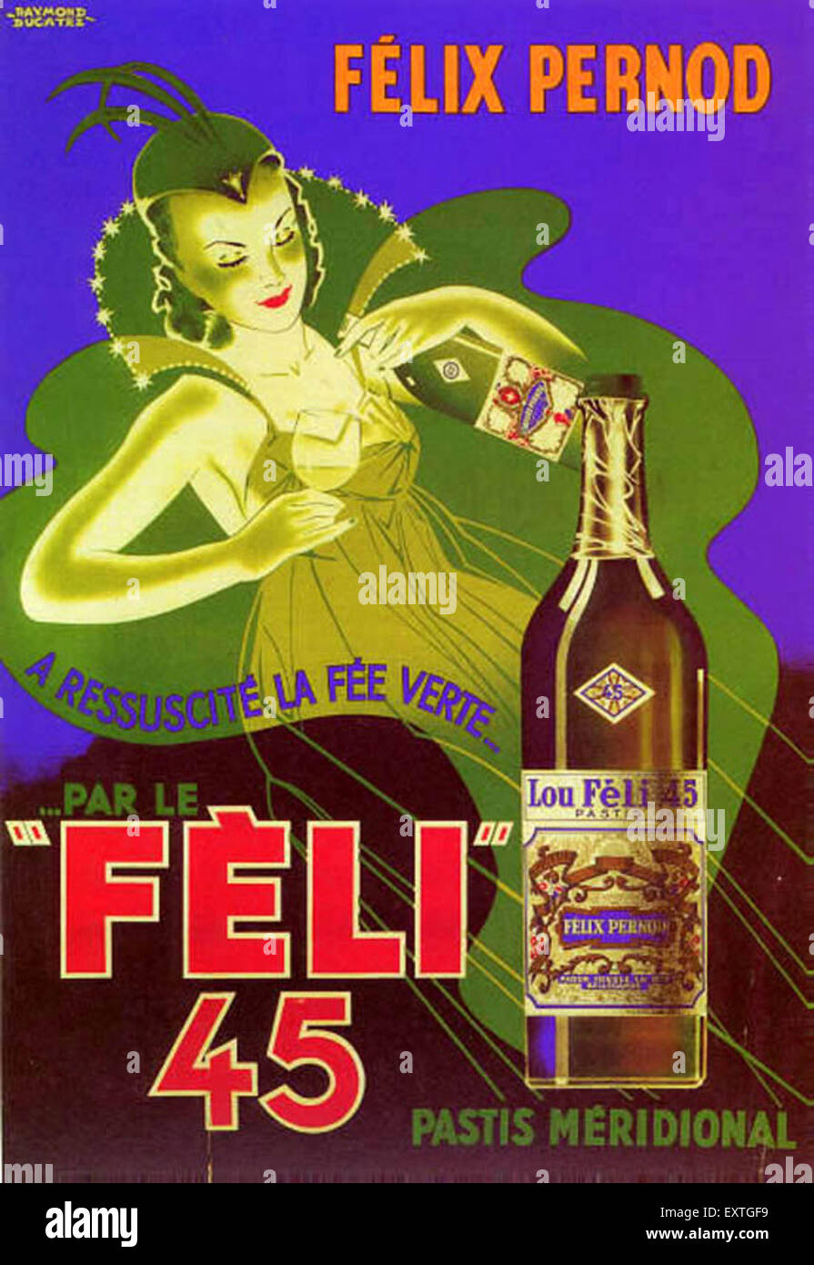 1930s France Felix Pernod Poster Stock Photo