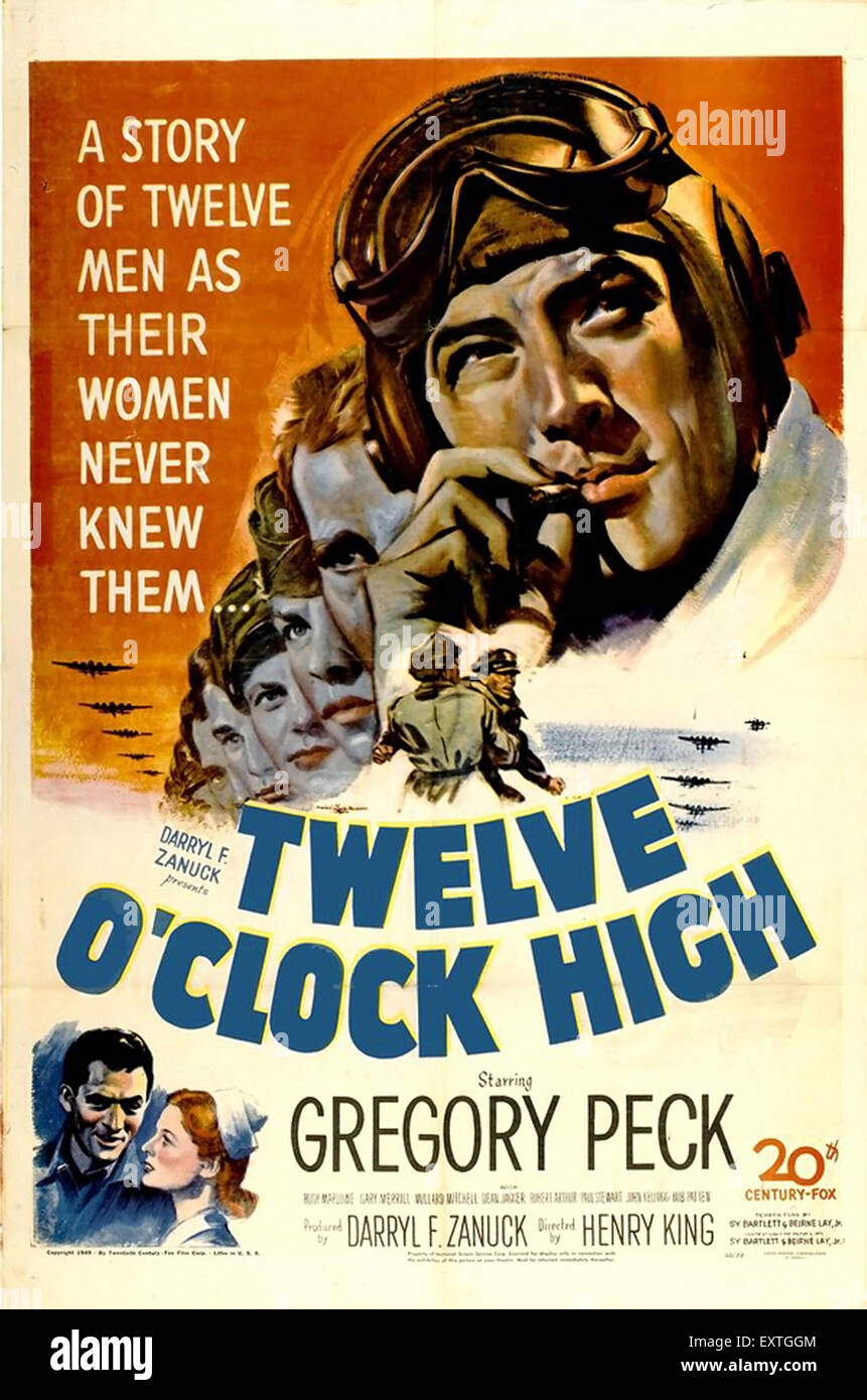 1940s USA Twelve O Clock High Film Poster Stock Photo