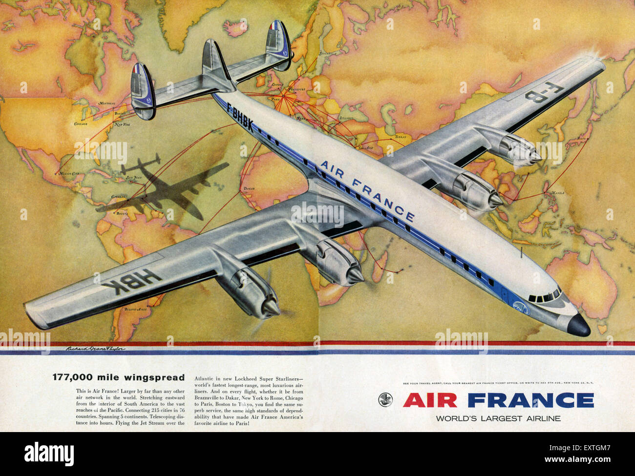 1950s UK Air France Magazine Advert Stock Photo - Alamy