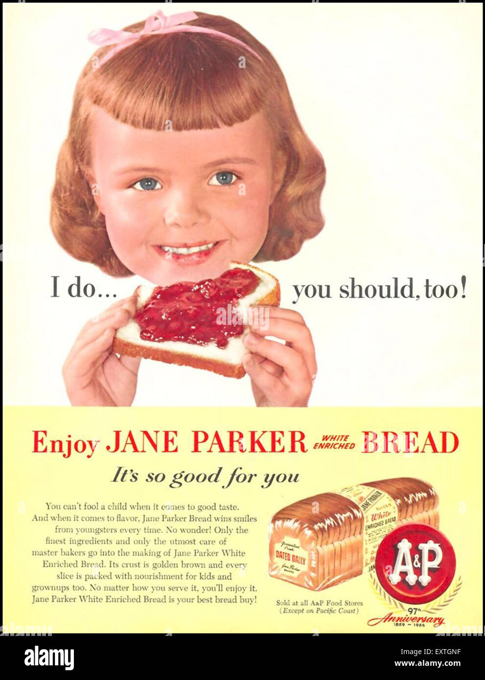 1950s USA Jane Parker Magazine Advert Stock Photo