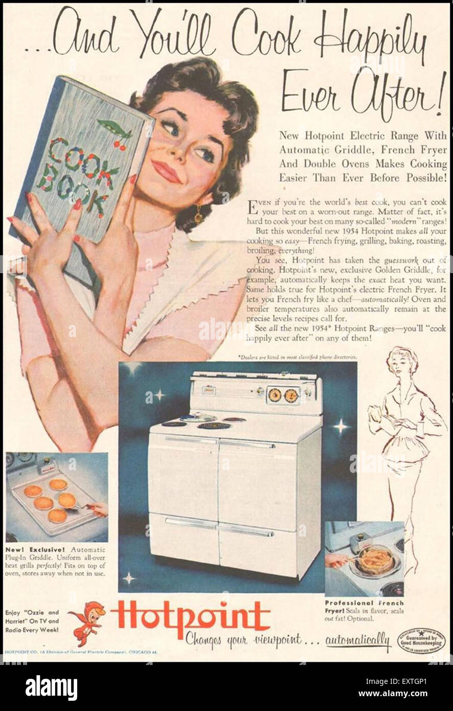 1950s USA Hotpoint Magazine Advert Stock Photo Alamy