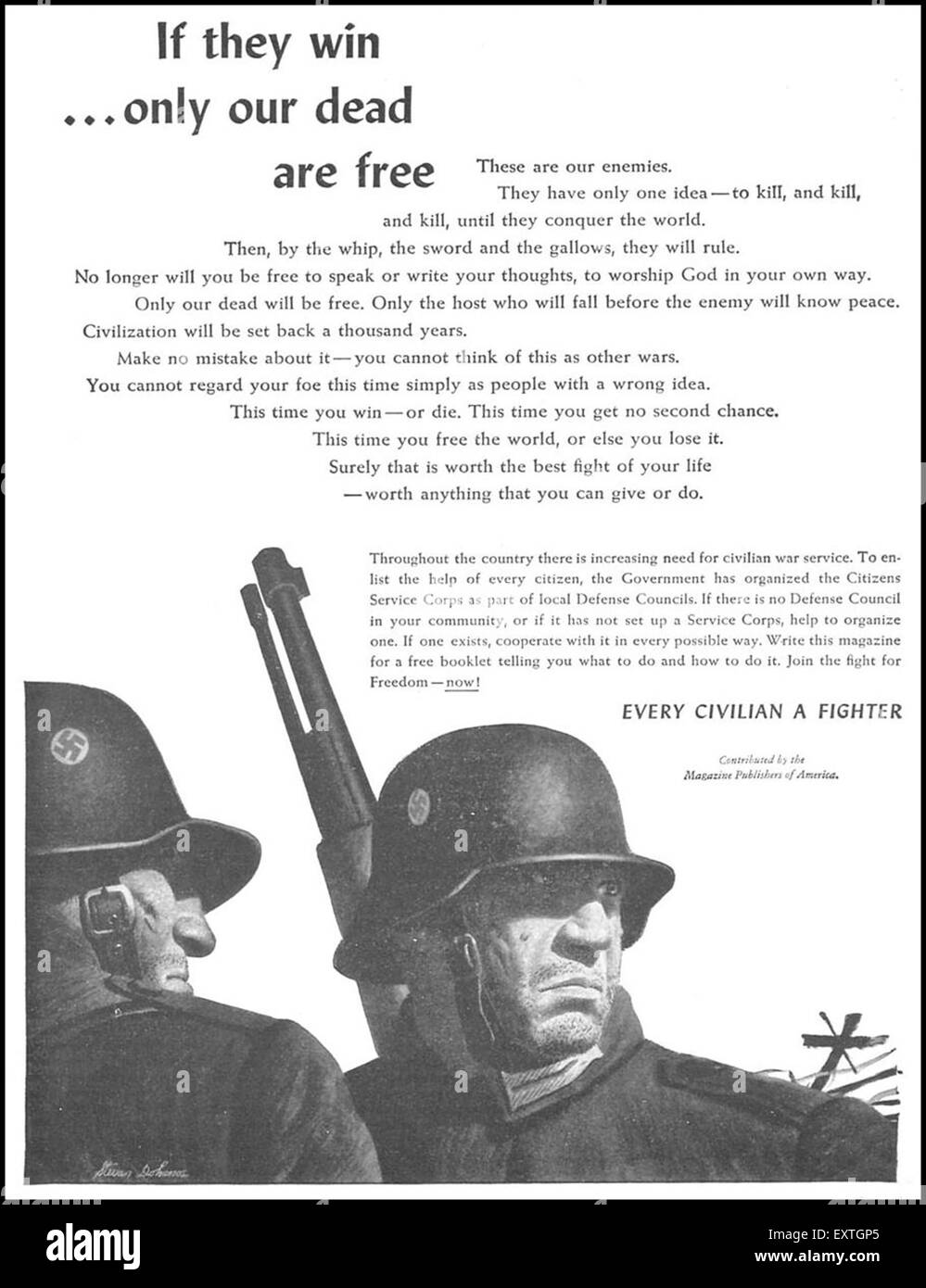 1940s USA Magazine Publishers of America Magazine Advert Stock Photo