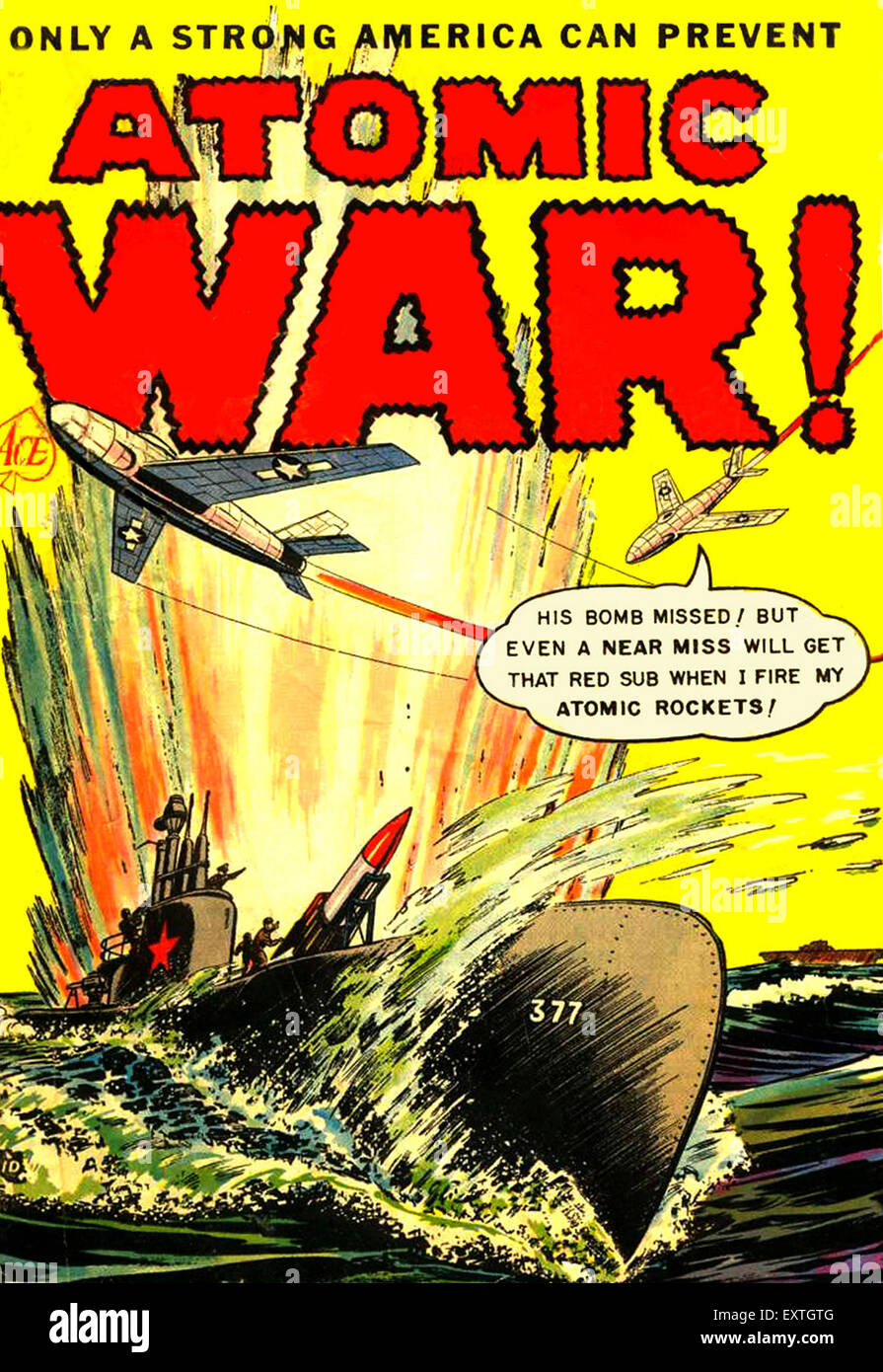 1950s USA Atomic War Magazine Cover Stock Photo