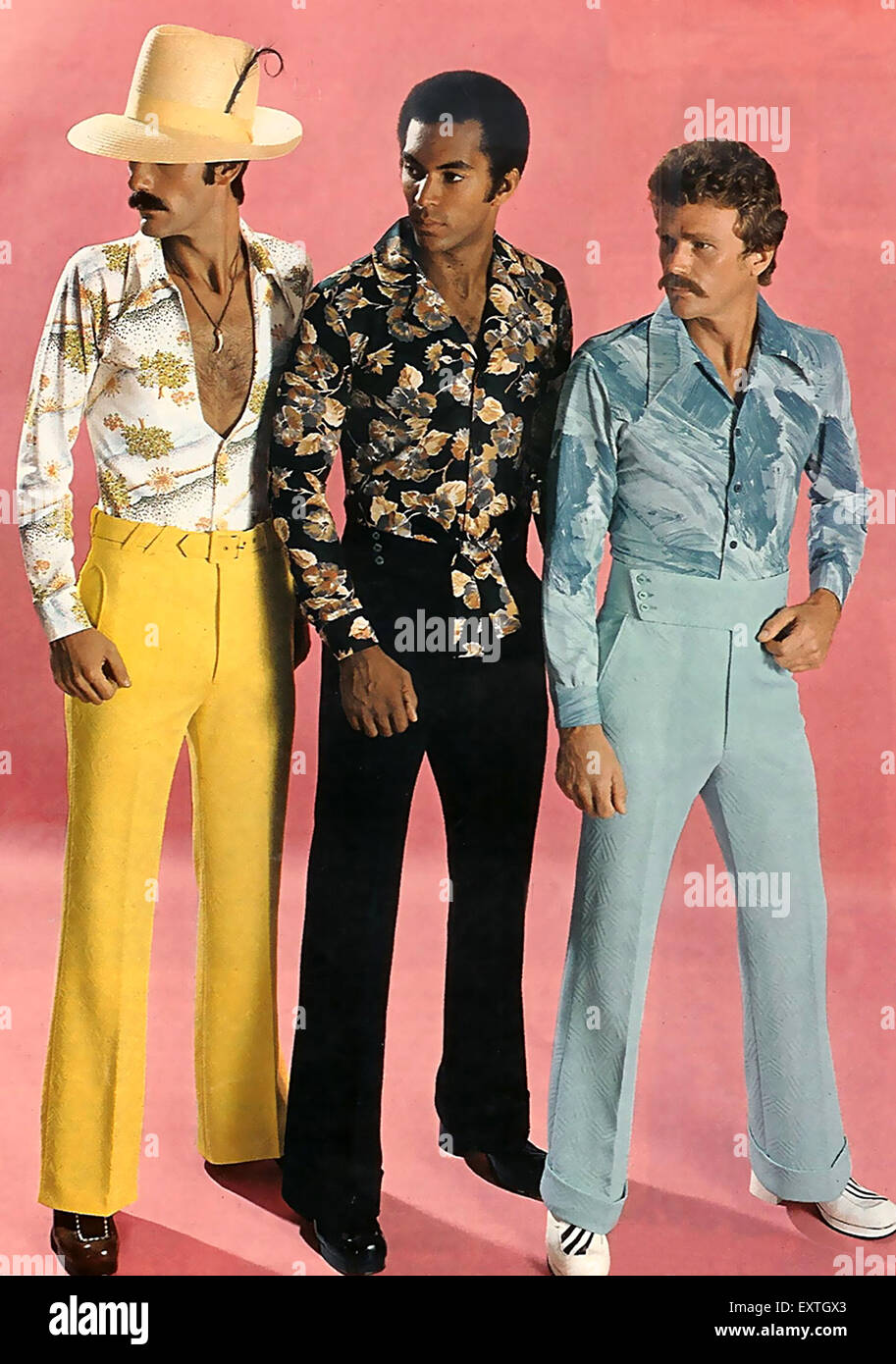 1970s USA Mens Fashion Catalogue/ Brochure Plate Stock Photo