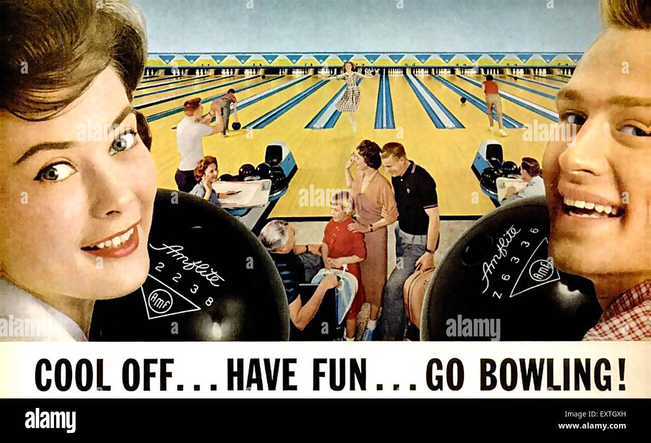 1960s USA Bowling Magazine Advert Stock Photo Alamy