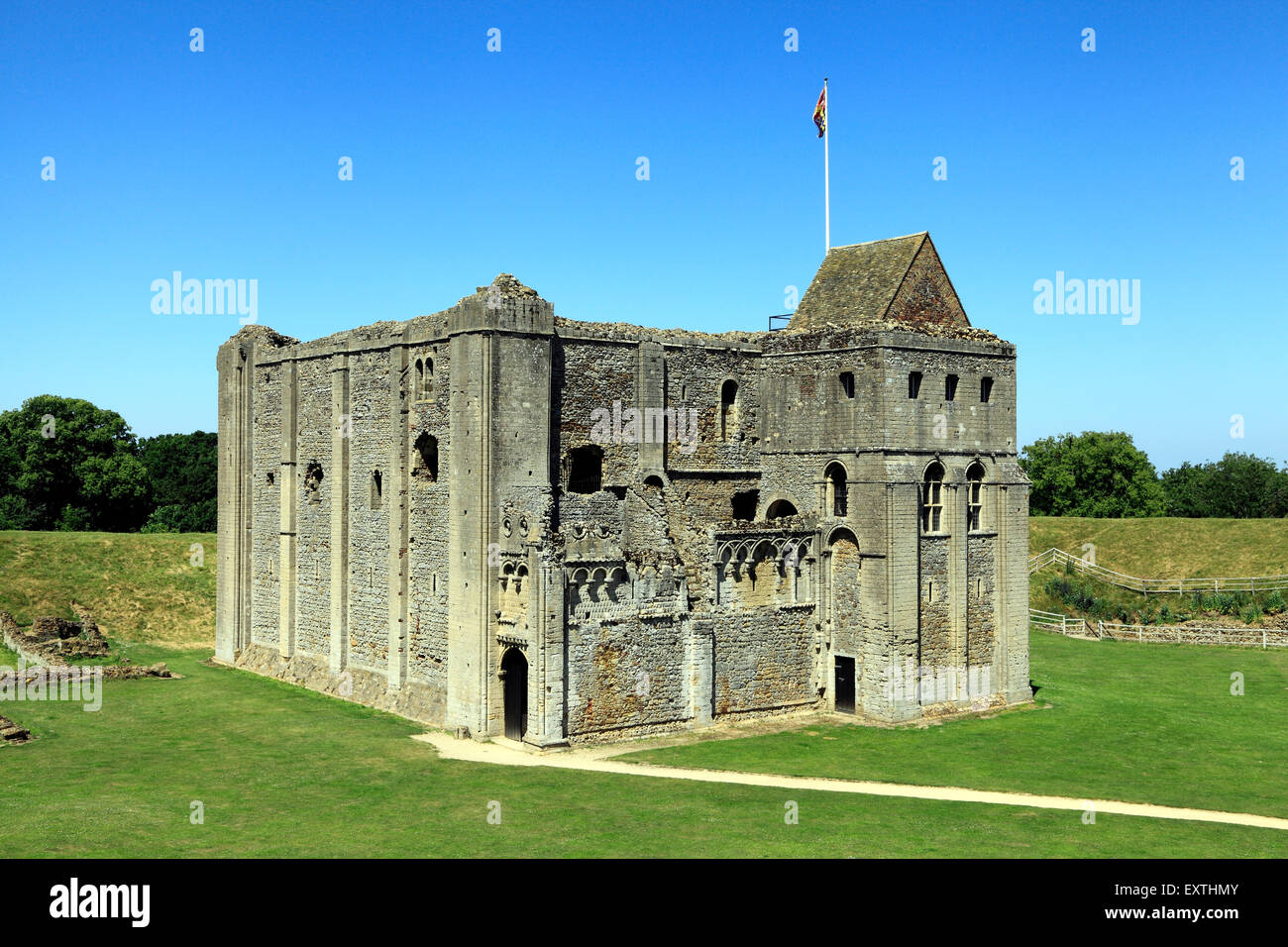 Castle Rising Castle, 12th century Norman keep, Norfolk England UK English medieval castles Stock Photo