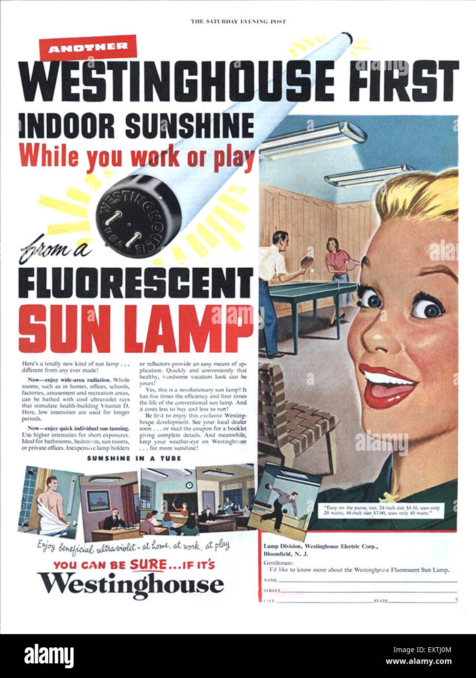 1950s USA Westinghouse Magazine Advert Stock Photo