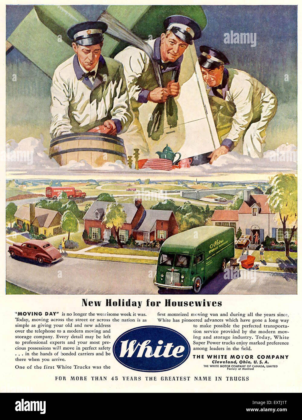 1950s USA White Motor Company Magazine Advert Stock Photo