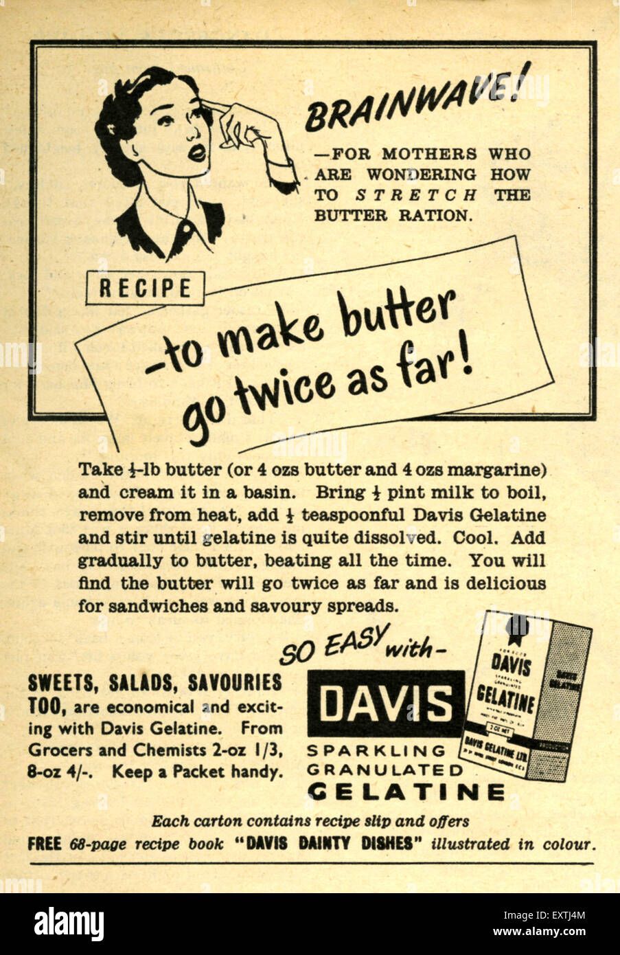 1950s UK Davis Magazine Advert Stock Photo