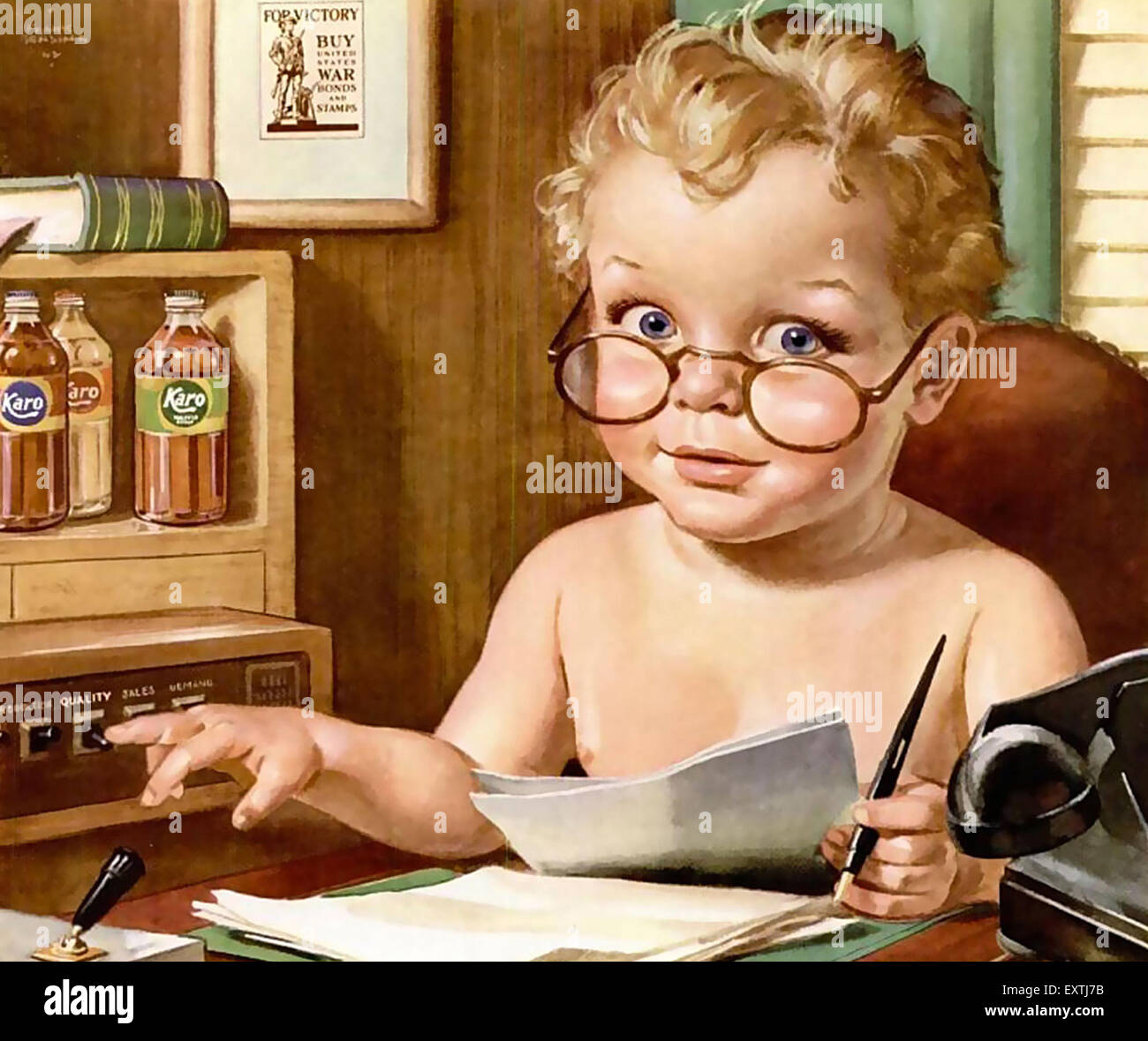 1940s USA War Bonds Magazine Advert (detail) Stock Photo