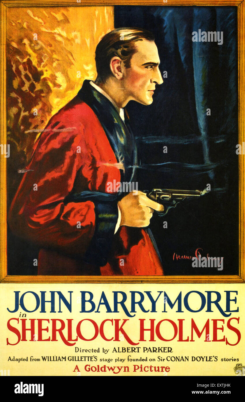 1920s USA Sherlock Holmes Film Poster Stock Photo - Alamy