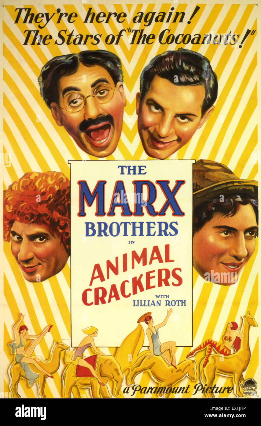 1930s USA Animal Crackers Film Poster Stock Photo Alamy
