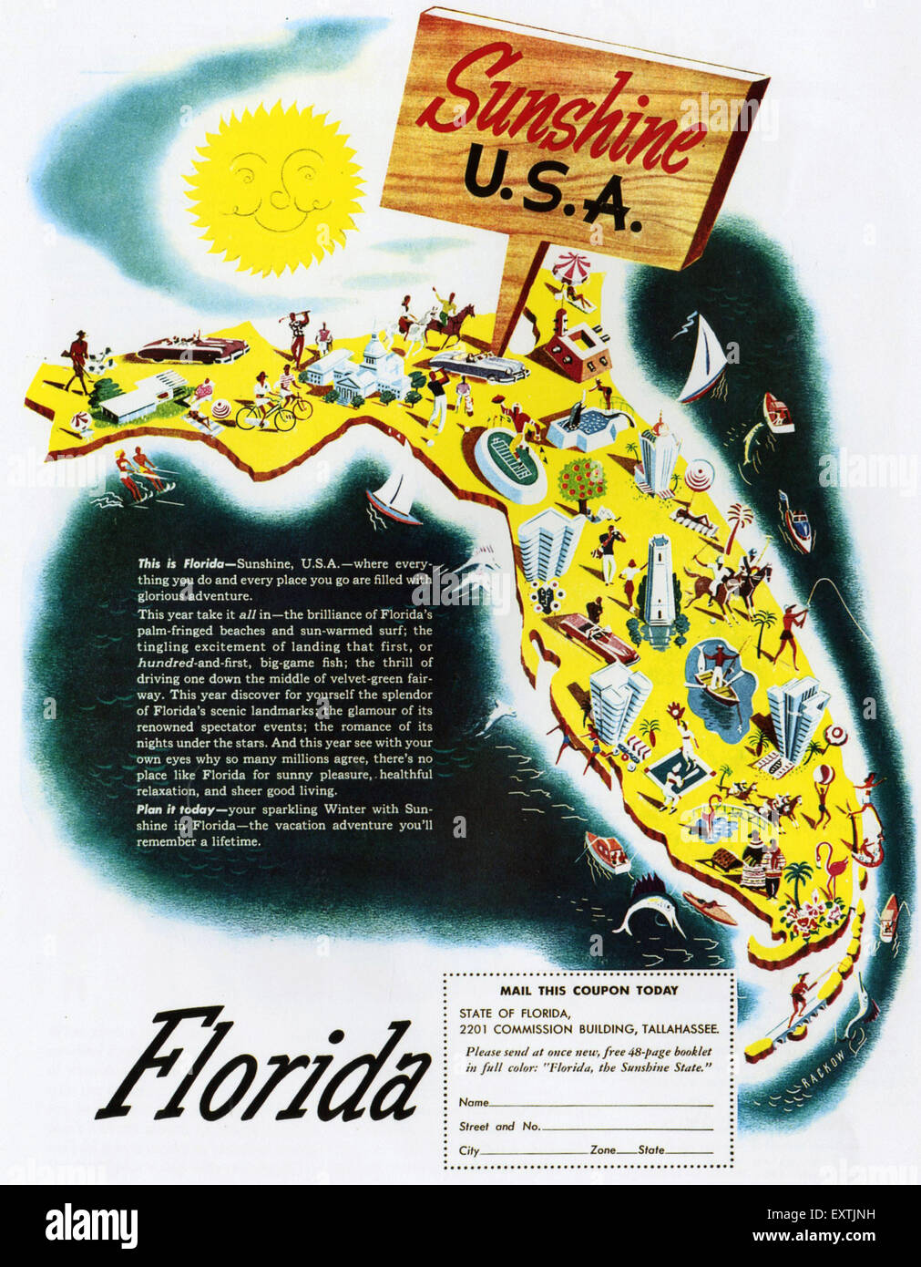Florida travel tourism 1950s hi-res stock photography and images