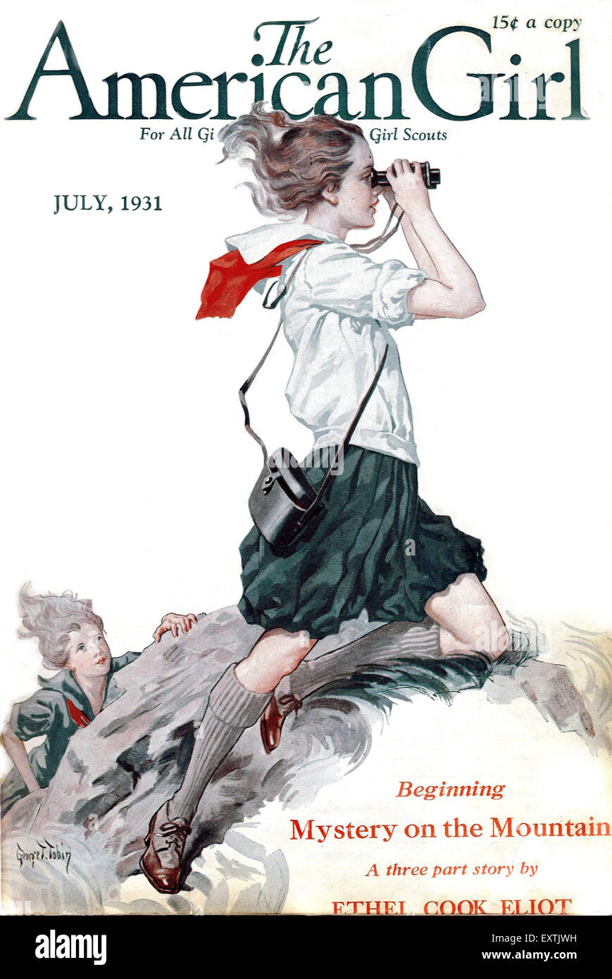 1930s USA The American Girl Magazine Cover Stock Photo Alamy