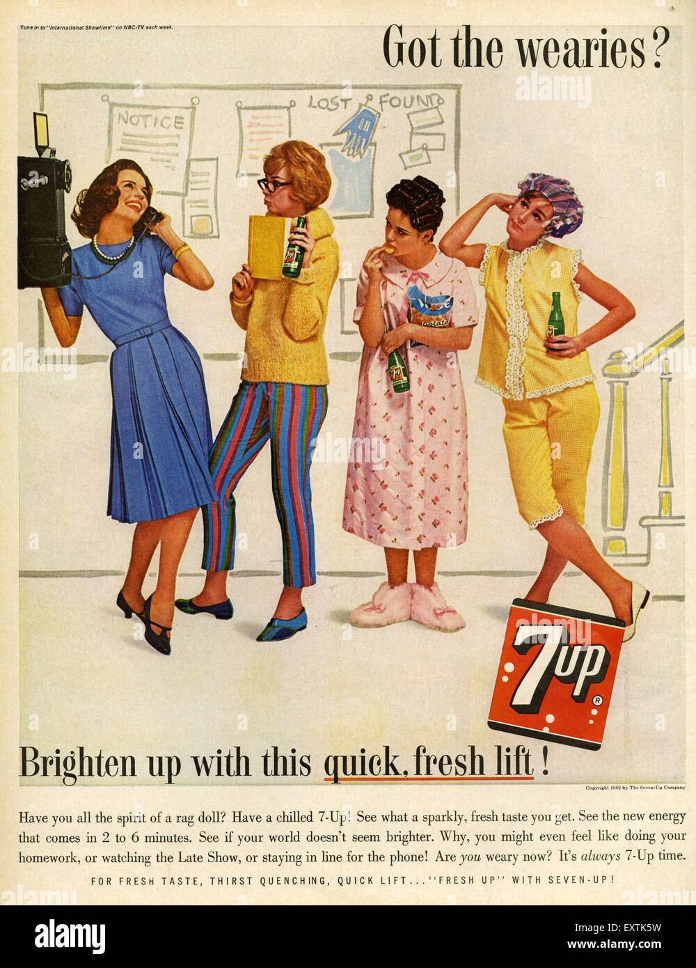 1960s USA 7up Magazine Advert Stock Photo - Alamy