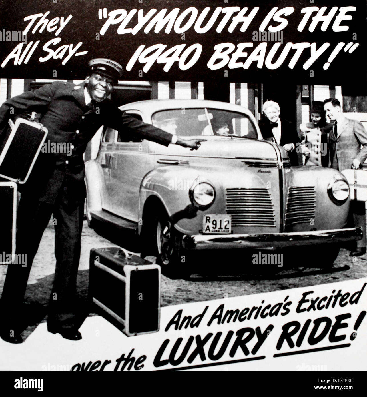 1940s USA Plymouth Magazine Advert Stock Photo