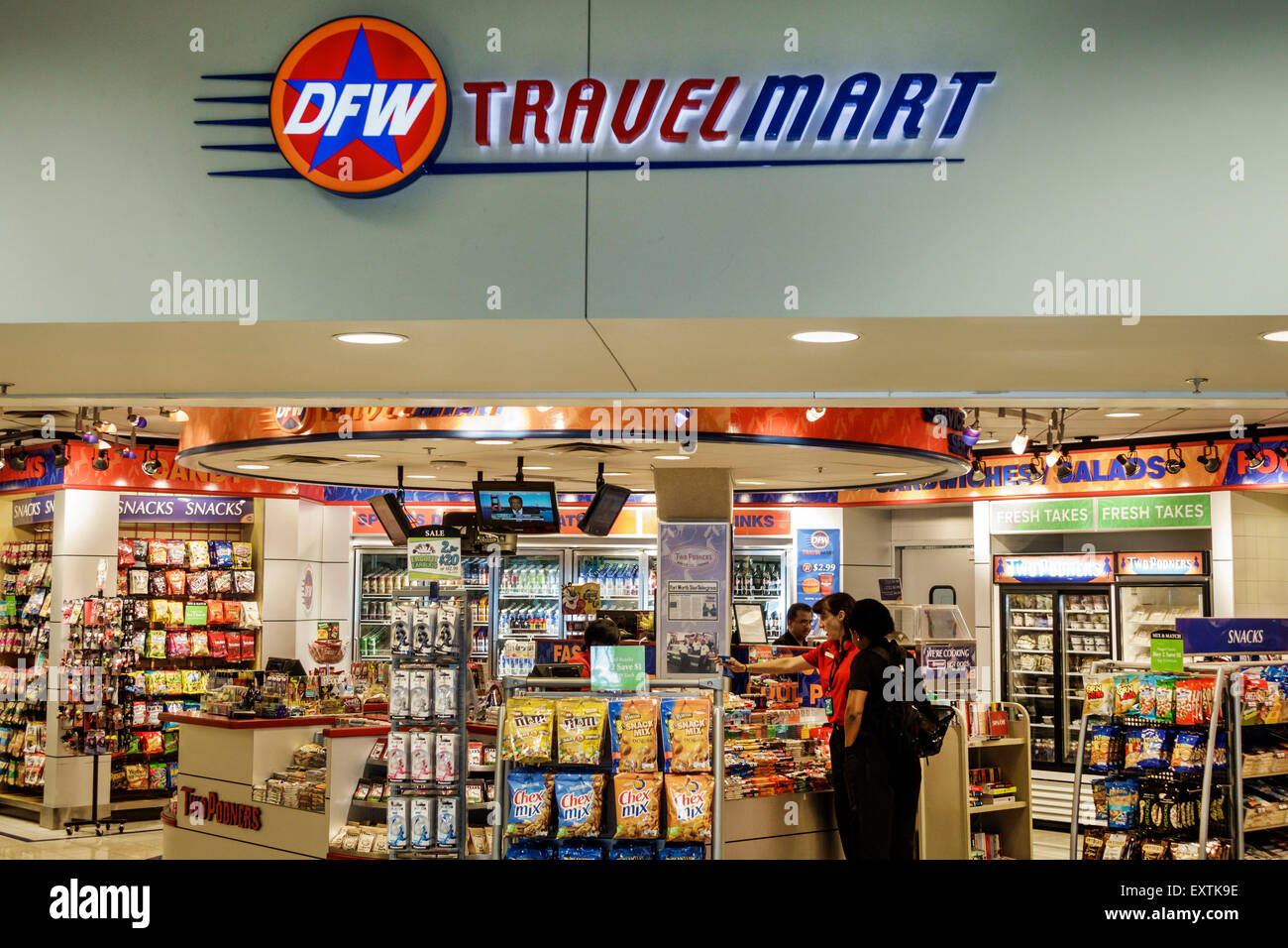 Dallas Texas,Dallas Ft. Fort Worth International Airport,DFW,American Airlines,terminal,DFW travel traveling Mart,business,shopping shopper shoppers s Stock Photo