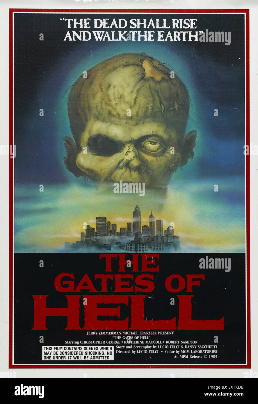 1980s USA The Gates of Hell Film Poster Stock Photo