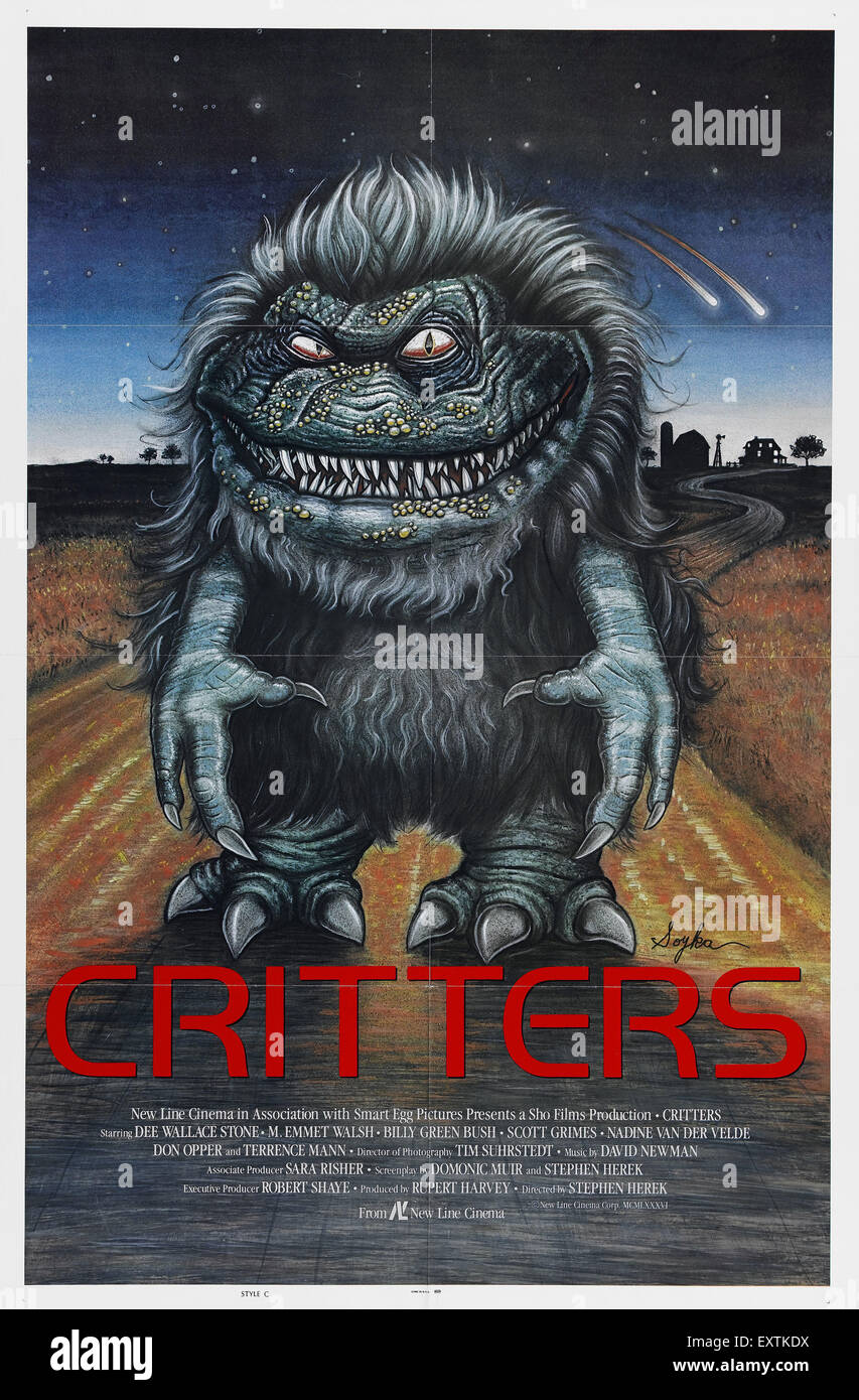 1980s USA Critters Film Poster Stock Photo