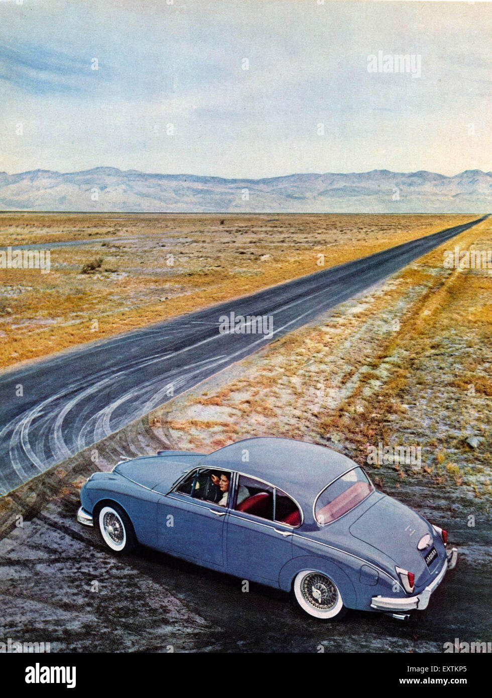 1960s USA Jaguar Magazine Advert (detail) Stock Photo