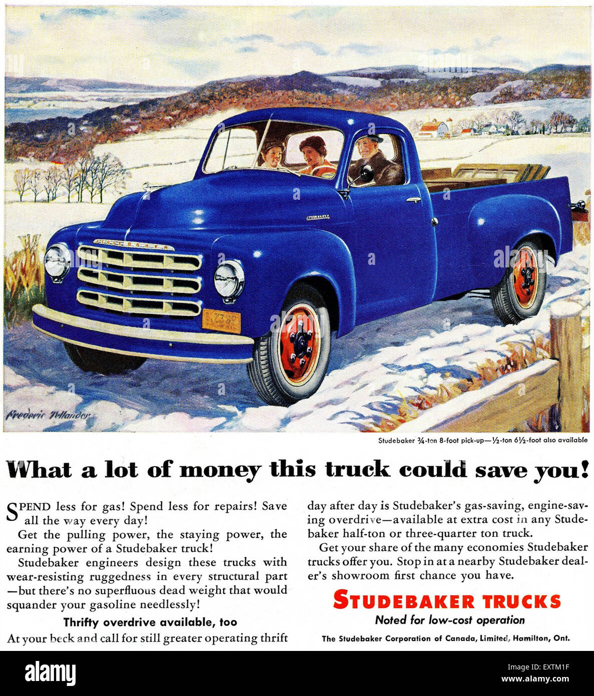 1940s USA Studebaker Magazine Advert Stock Photo