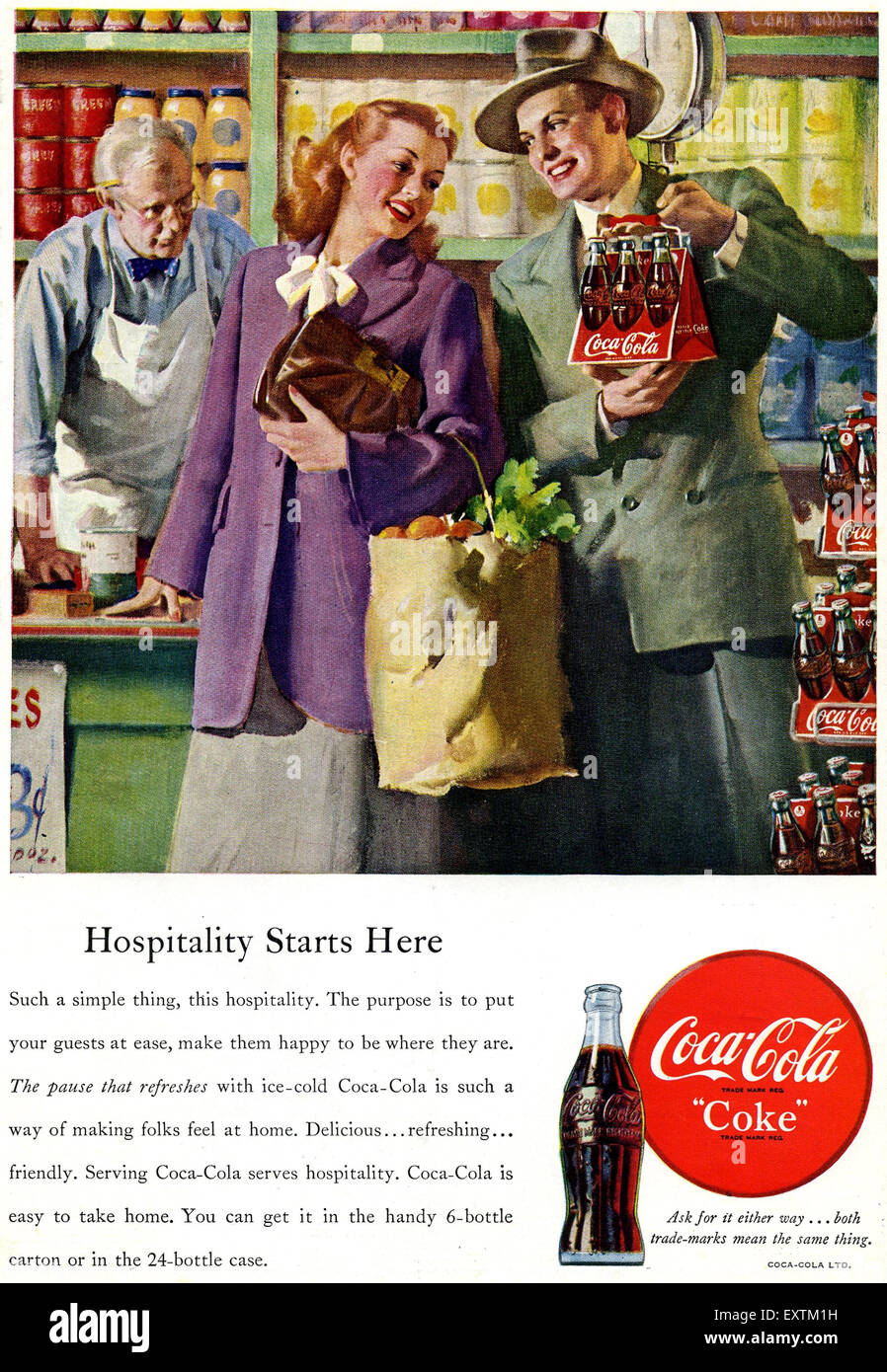 Vintage magazine ad COCA COLA 1940 Relax Take It Easy baseball player and  coach