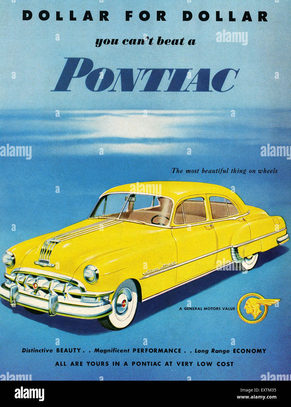 1950s USA Pontiac Magazine Advert Stock Photo