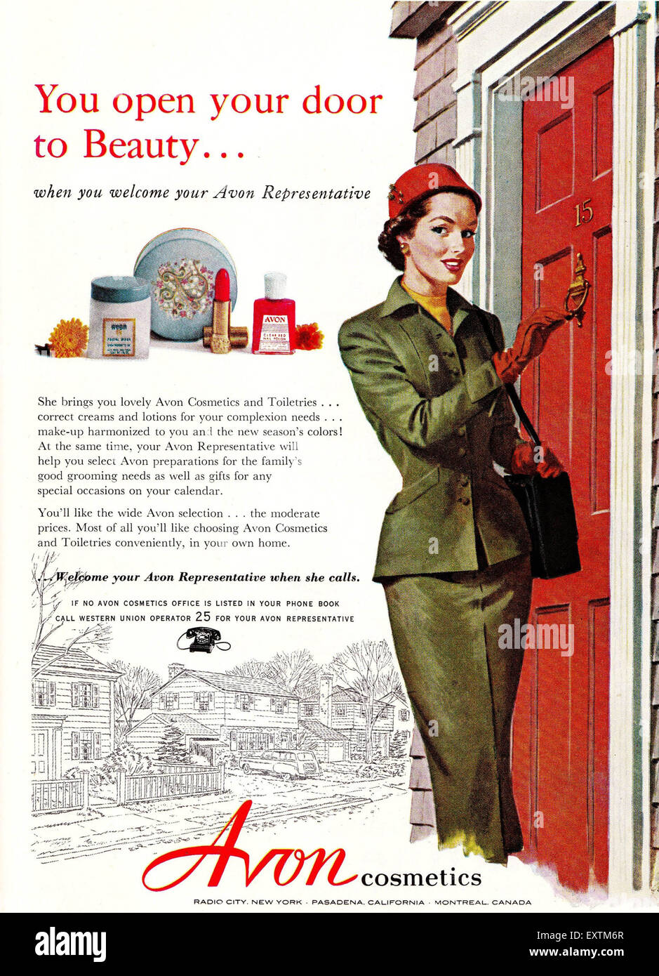 1950s USA Avon Magazine Advert Stock Photo