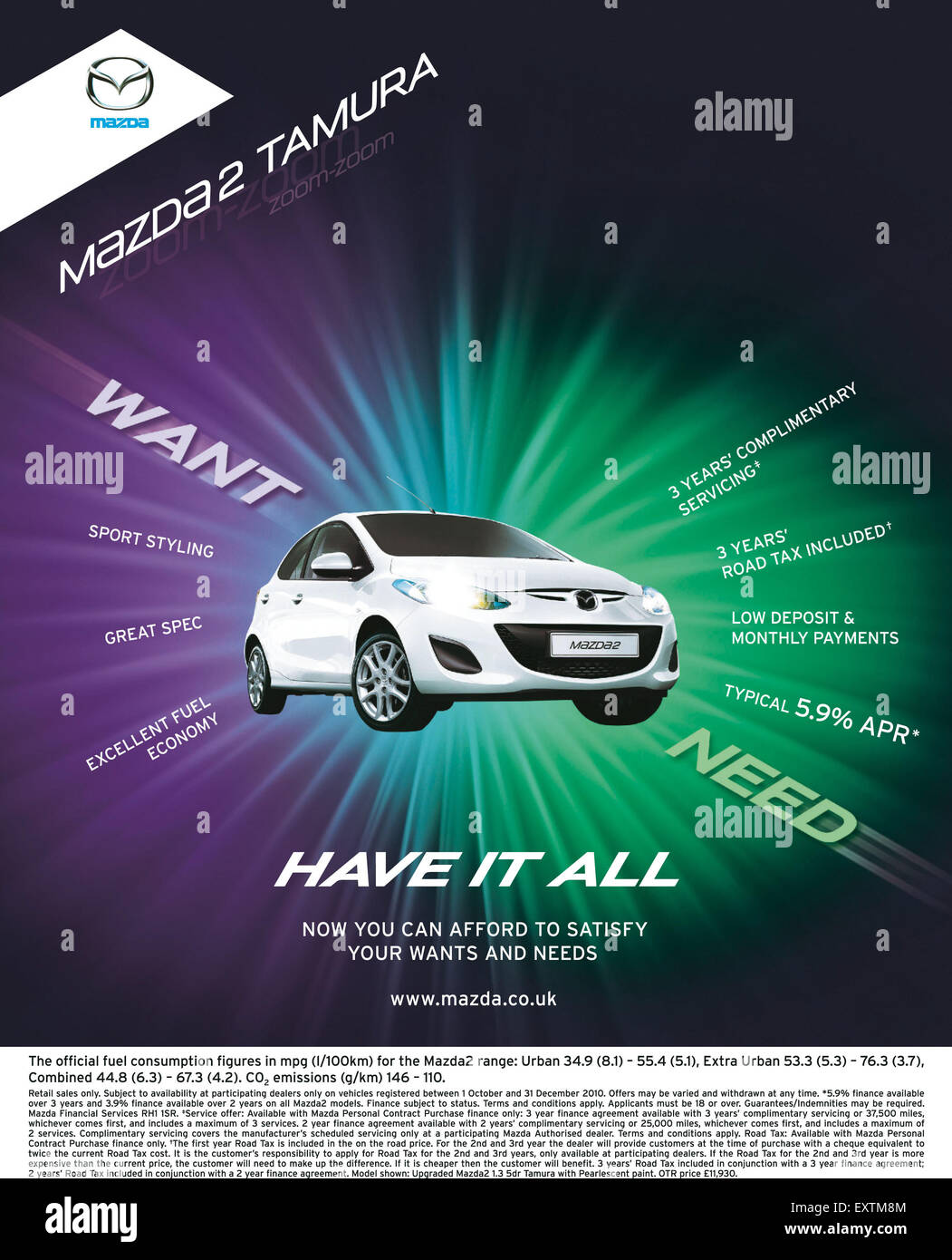 2010s UK Mazda Magazine Advert Stock Photo