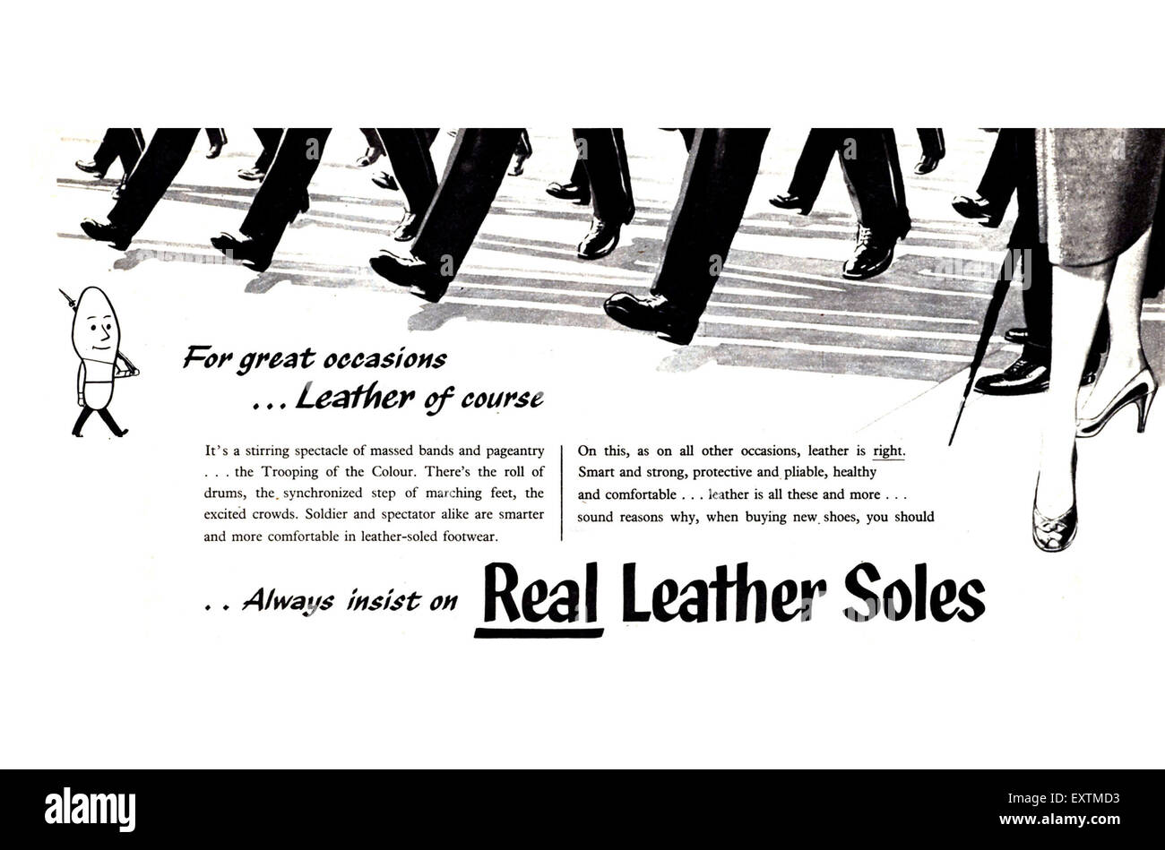1950s UK Leather Billboard Advert Stock Photo