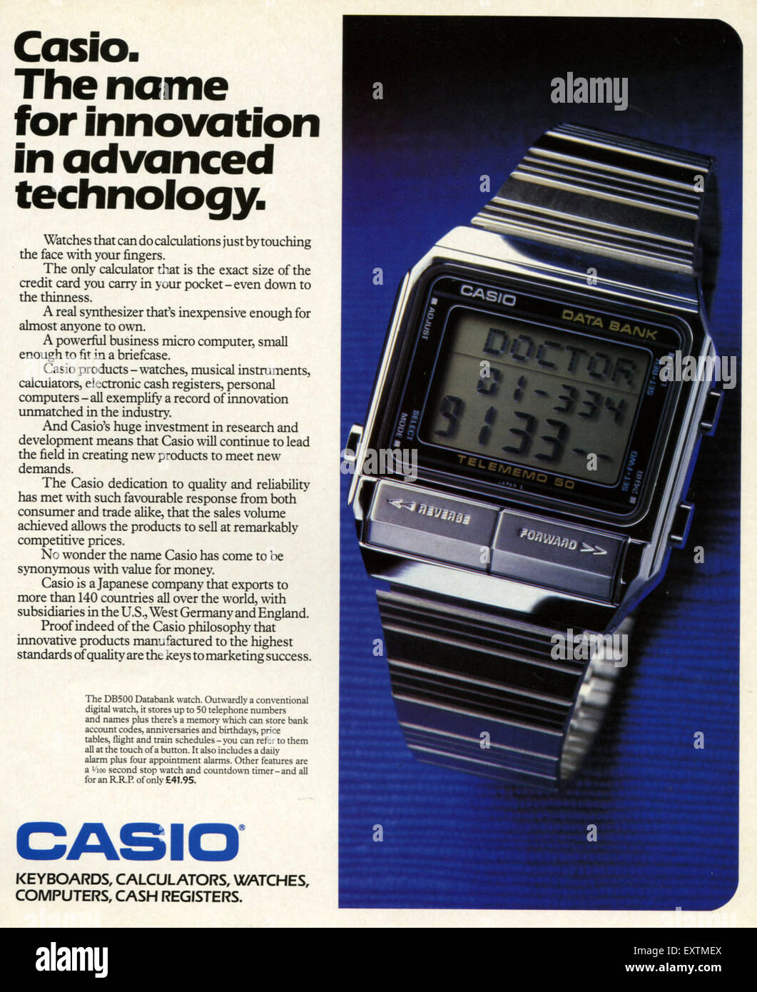1980s UK Casio Magazine Advert Stock Photo - Alamy
