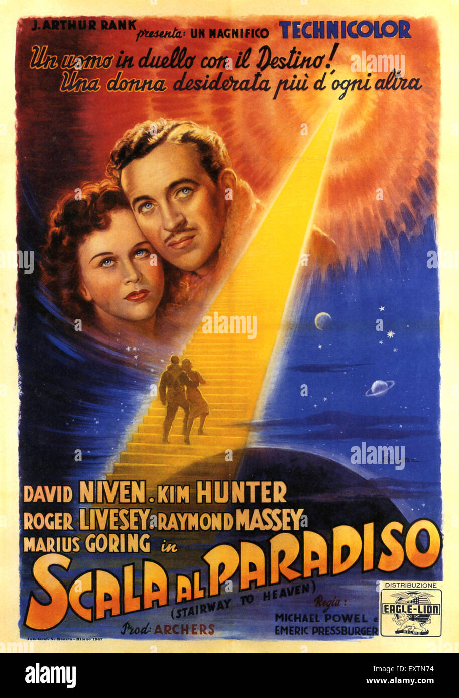 1940s Italy A Matter Of Life And Death Film Poster Stock Photo Alamy