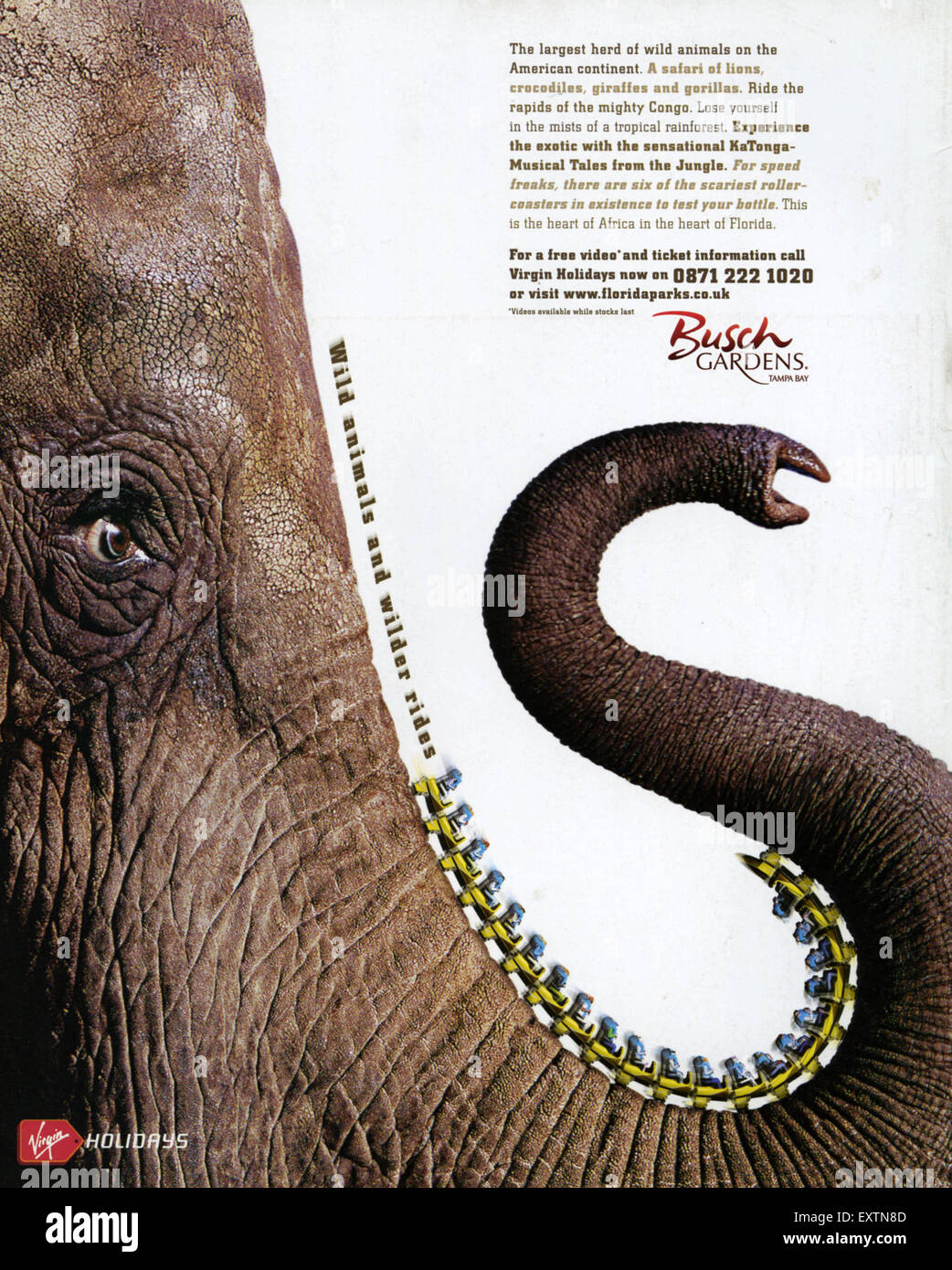 00s Uk Florida Busch Gardens Magazine Advert Stock Photo Alamy