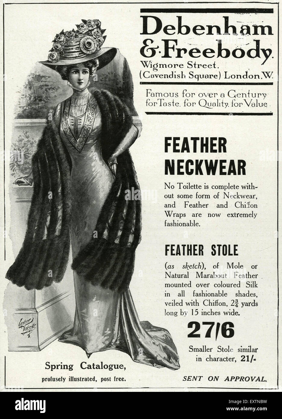 1900s UK Debenhams Magazine Advert Stock Photo